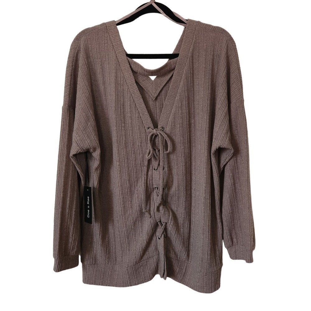 Doe & Rae Tunic Top Tan Women's Size Medium - Picture 2 of 6